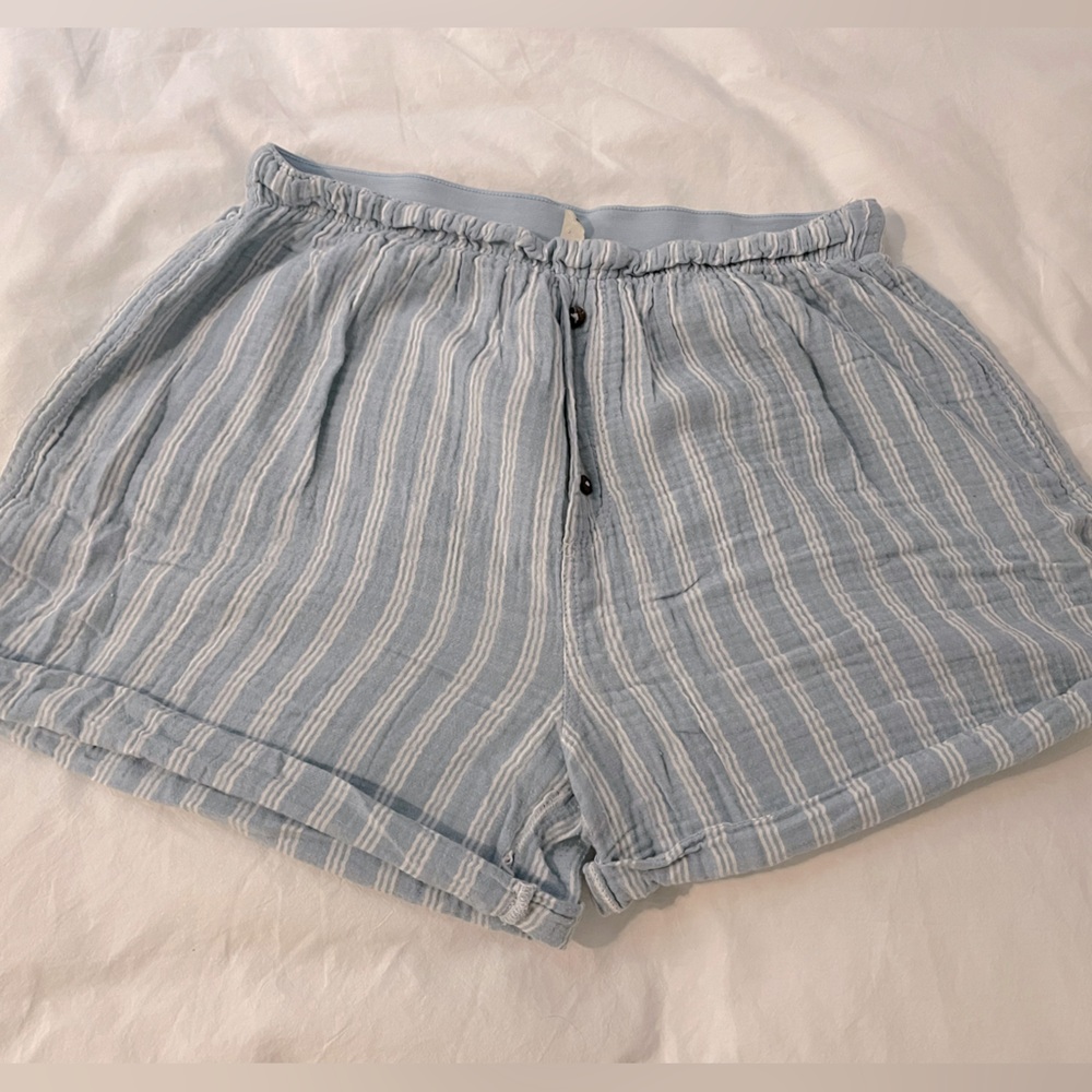 Free people blue and white striped shorts